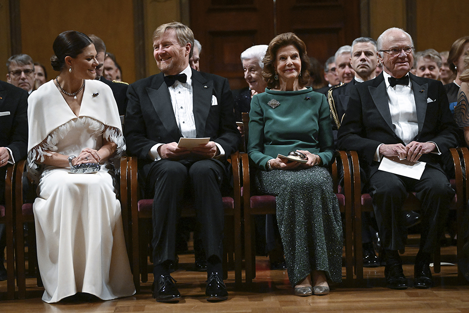 The King and Queen, King Willem-Alexander and The Crown Princess during the concert in the Grünewald Hall. 