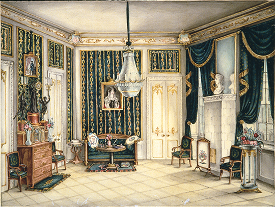 1830 använde drottning Desideria rummet som salong. 