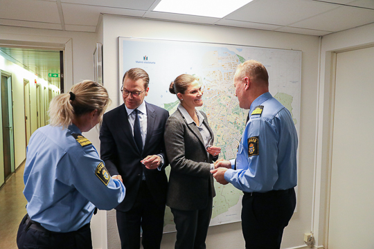 Kronprinsessparet framförde under mötet Kungafamiljens stora tack och stöd för det arbete Sveriges poliser utför. 