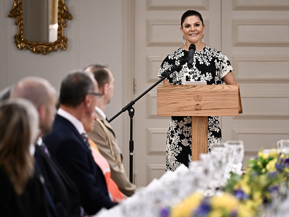 Kronprinsessan höll tal vid middagen hos Australiens generalguvernör David Hurley.