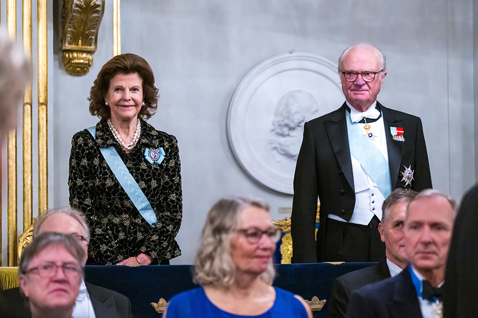 Kungen och Drottningen vid Svenska Akademiens högtidssammankomst. 