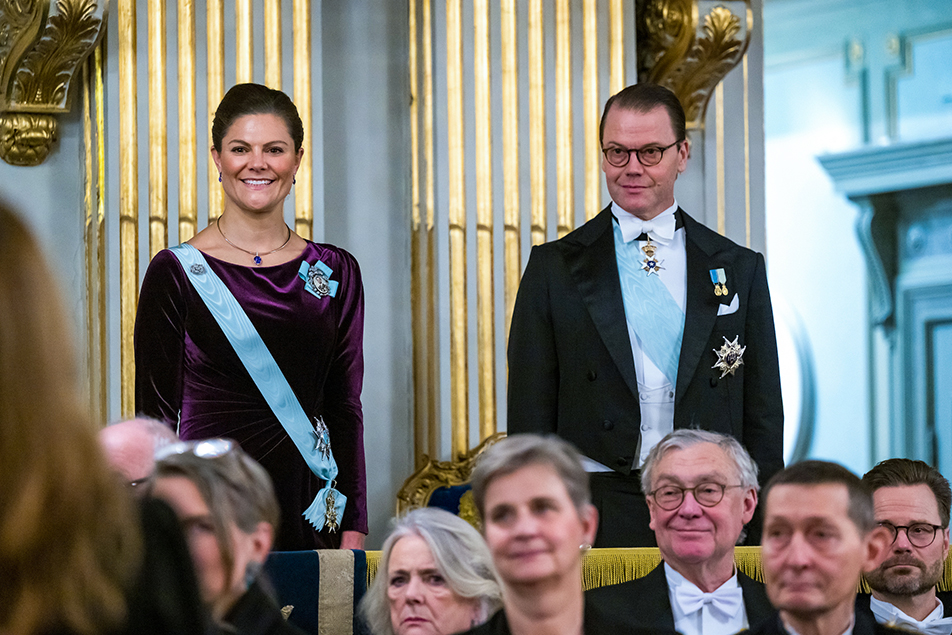 Kronprinsessan och Prins Daniel vid högtidssammankomstens inledning. 