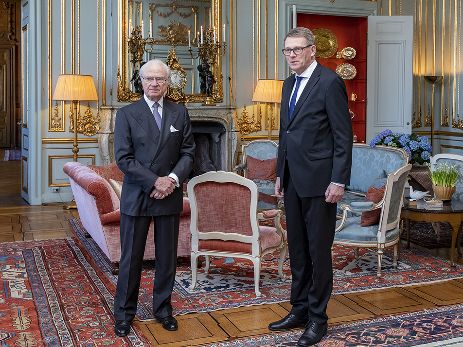 Kungen och Finlands talman Matti Vanhanen. 