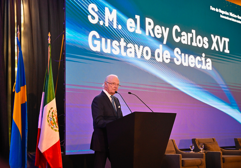 Kungen höll tal under Business Forum i Mexico City.
