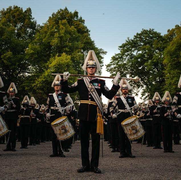 Drummer during the military tattoo.