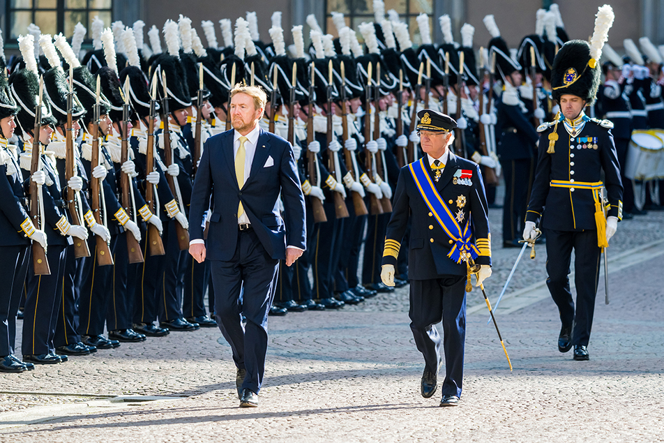 The Kings during the inspection in the Inner Courtyard. 