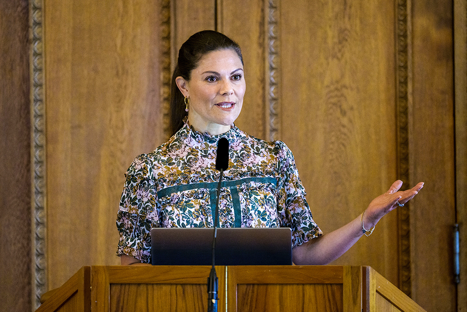 Kronprinsessan höll tal vid Landstormsfondens jubileumsseminarium. 