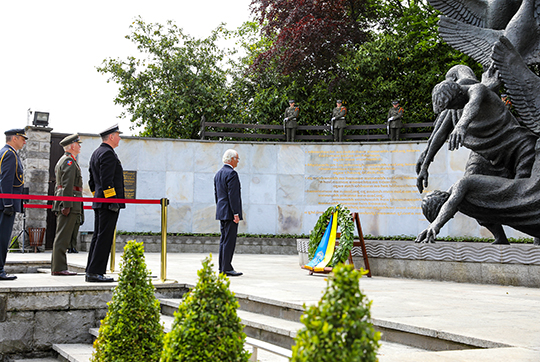 Kransen som Kungen lade ner tillägnas de irländare som gav sina liv i den irländska frihetskampen. 