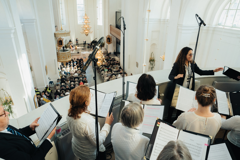 Jubileumsprogrammet i Fredrikskyrkan innehöll många musikframträdanden.
