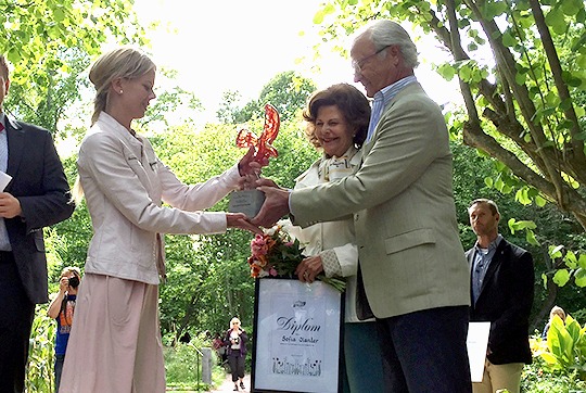 Sofia Olander tog emot både besökarnas och juryns pris för ”Drömmars land” – en trädgård där det mesta går att äta. 
