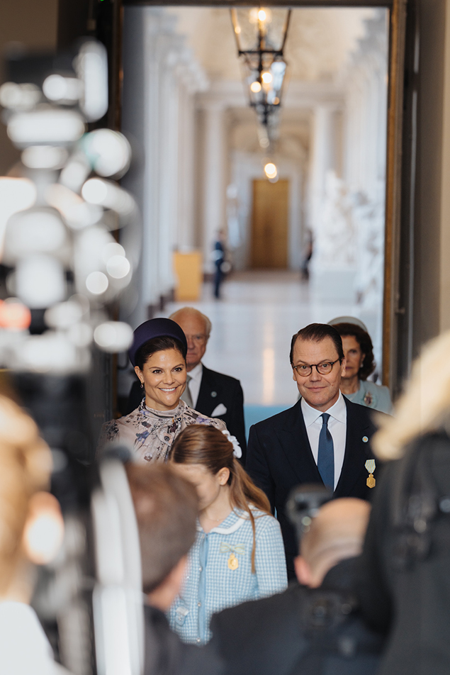 The Royal Family arrive at the Royal Chapel.