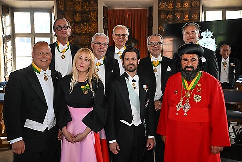 Prins Carl Philip tillsammans med årets medaljörer.
