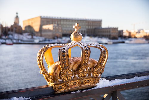 Kungliga slottet från Skeppsholmsbron, december 2019. 