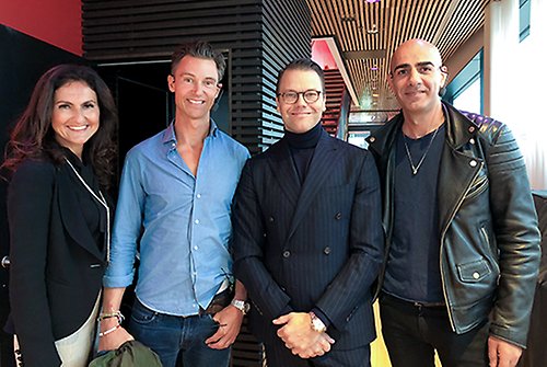 Prins Daniel tillsammans med inspiratörerna Gunilla von Platen, Jonas Nordlander och Saeid Esmaeilzadeh. 