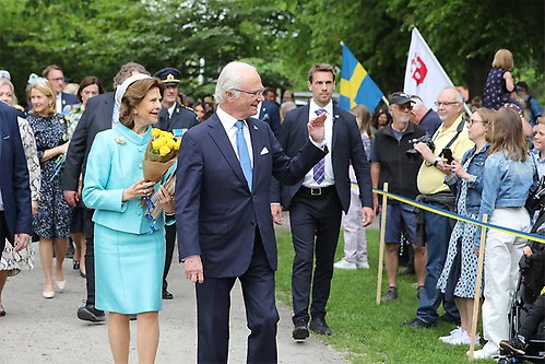 The King and Queen at the National Day celebrations in Holje Park in Olofström, Blekinge. 