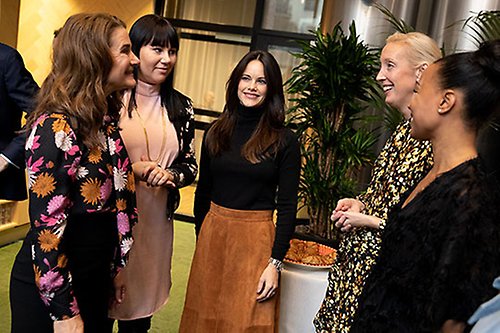 Prinsessan Sofia tillsammans med Melinda Gates, Tove Ahlström, Sofia Arkelsten och Alice Bah Kuhnke. 