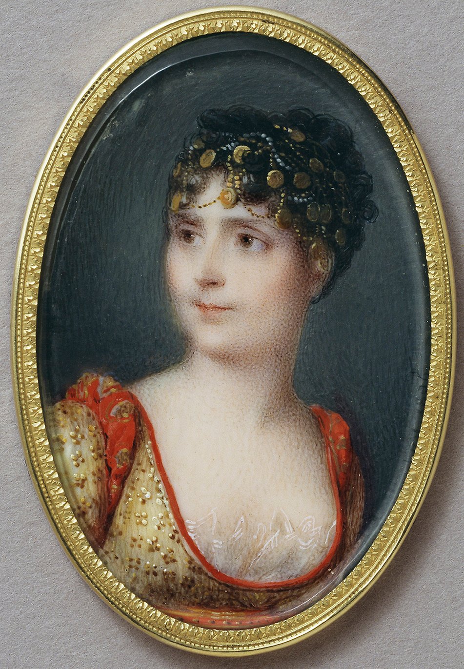 Porträtt av Kejsarinnan Joséphine, Napoleons I:s första gemål. Miniatyren är målad av Jean-Baptiste Isabey år 1806.