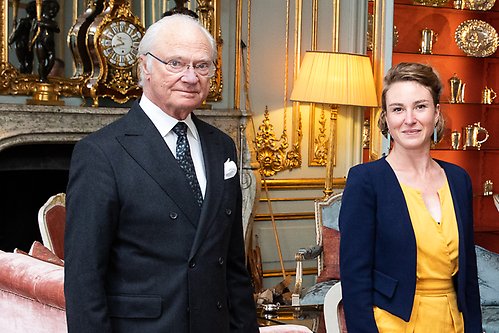 Kungen och Schweiz talman Irène Kälin. 