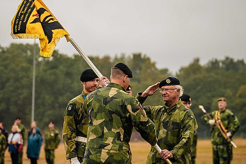 Kungen delade ut nytt standar till Södra skånska regementet, P 7.