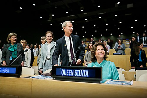 Drottningen i FN:s högkvarter i New York. 